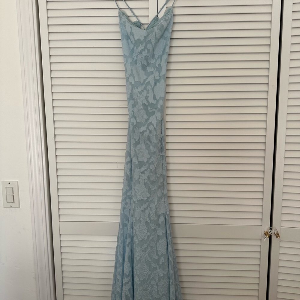 House of CB Light Blue Lace Maxi Dress